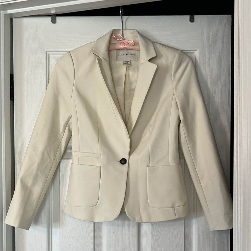 Banana Republic Cream Blazer Tailored Professional Jacket